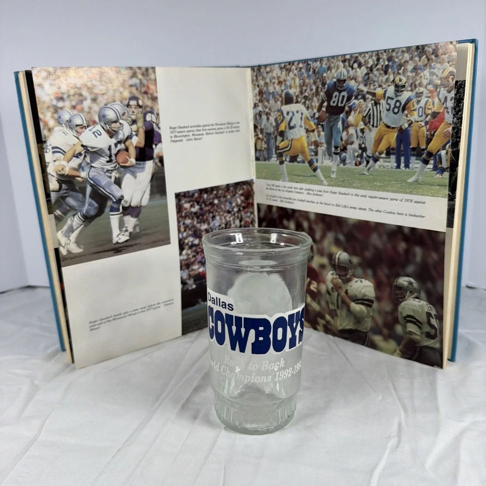 Dallas Cowboys Illustrated History Book Whittingham + Champions Glass
